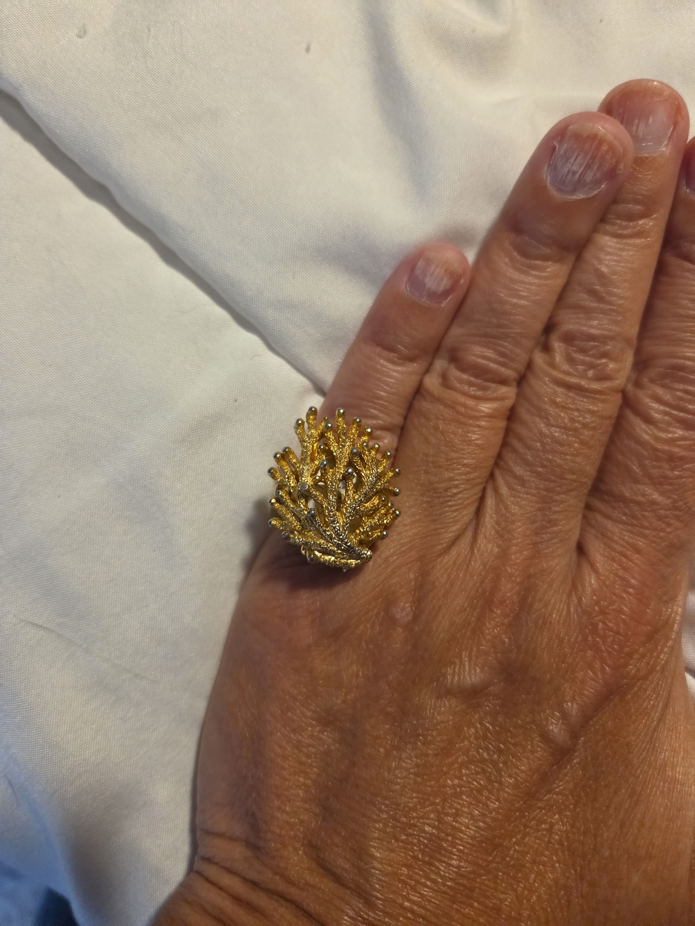 Gold Coral-Inspired Statement Ring for Women